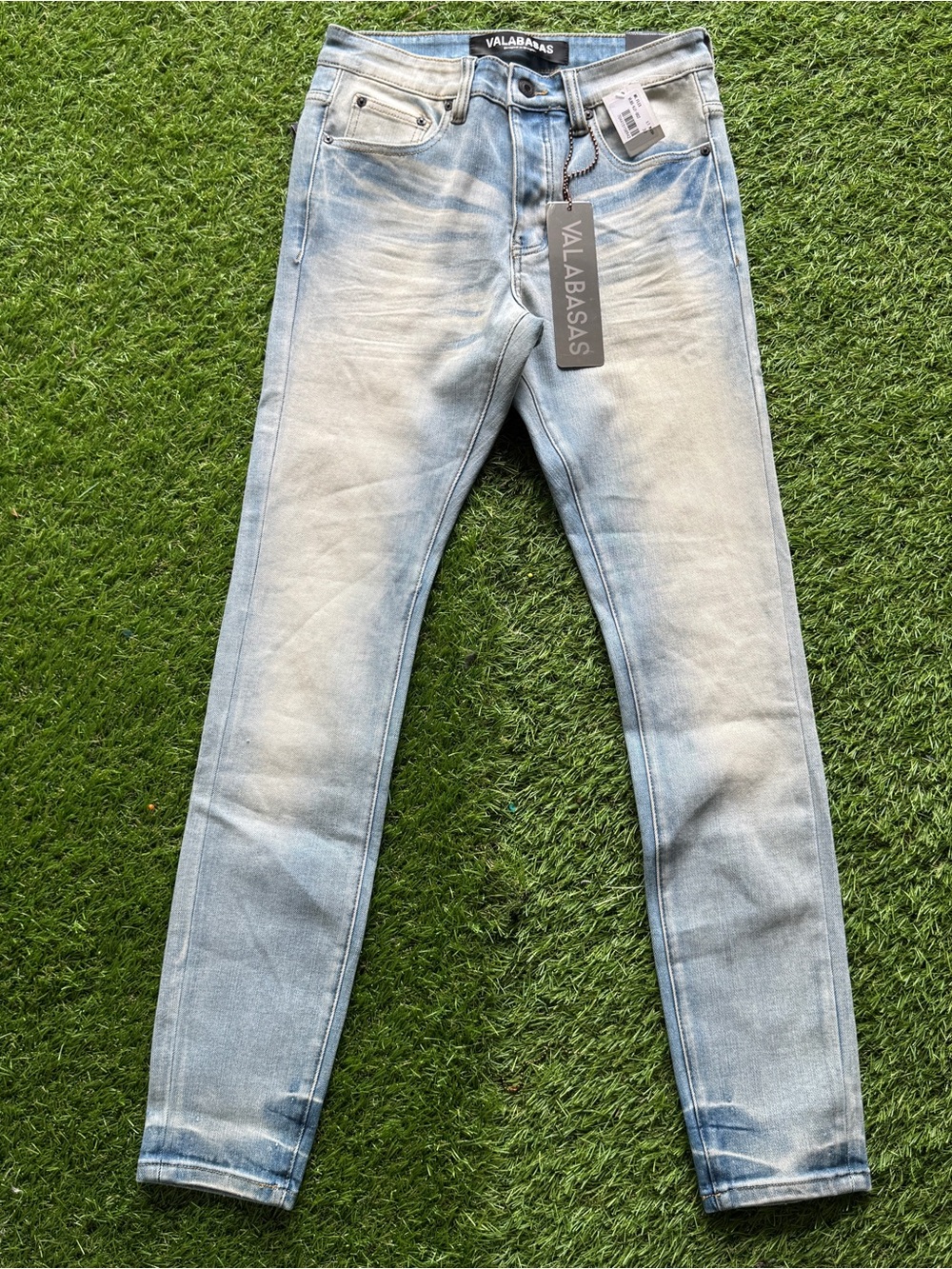 Valabasas Men's Light Wash Skinny Jeans - Blue